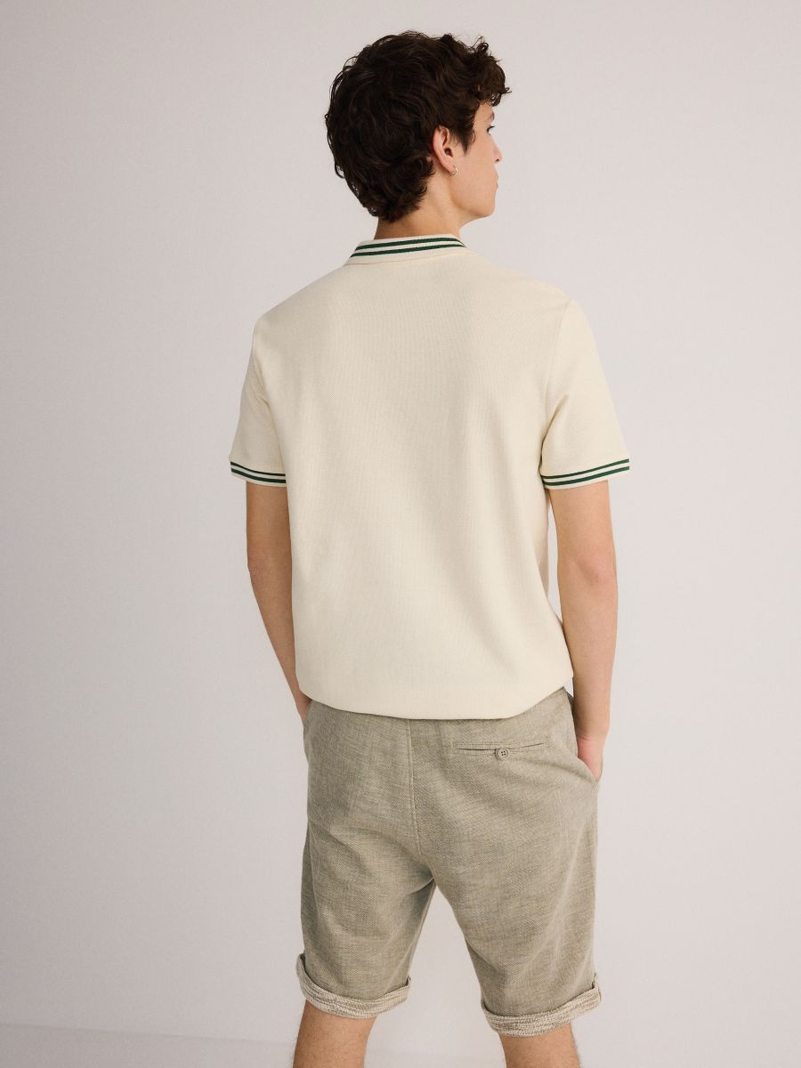 Regular structural fabric shorts - dusty green - RESERVED - 5