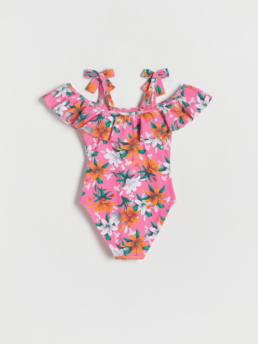 One-piece swimsuit with flounce - multicolor - RESERVED - 3