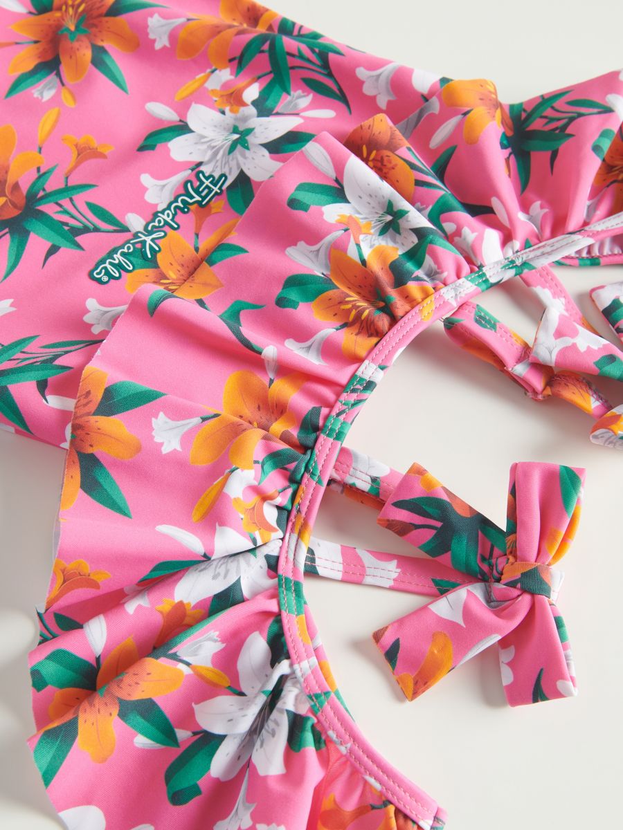 One-piece swimsuit with flounce - multicolor - RESERVED - 4