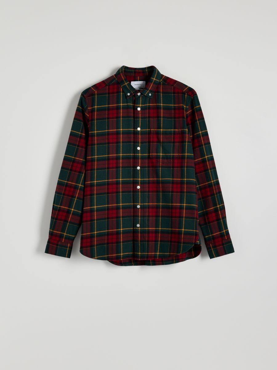 Regular fit check shirt - maroon - RESERVED - 5