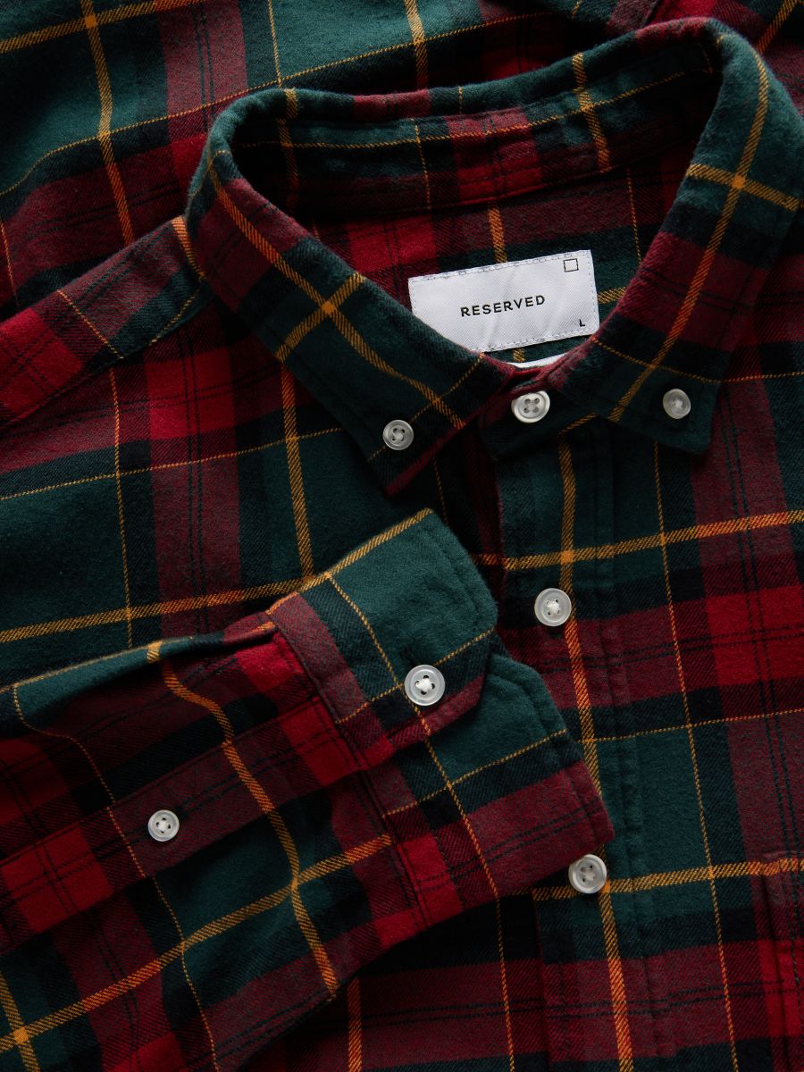 Regular fit check shirt - maroon - RESERVED - 6