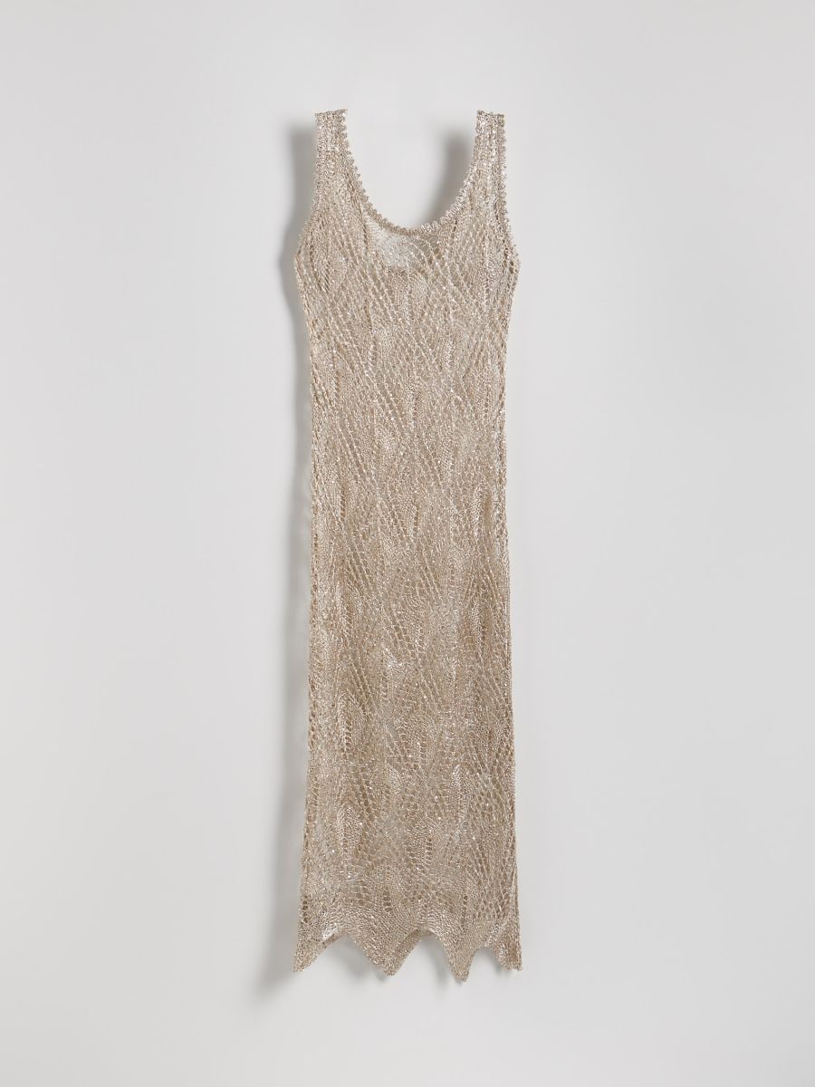 Langer Strand-Kimono mit Pailletten - gold - RESERVED