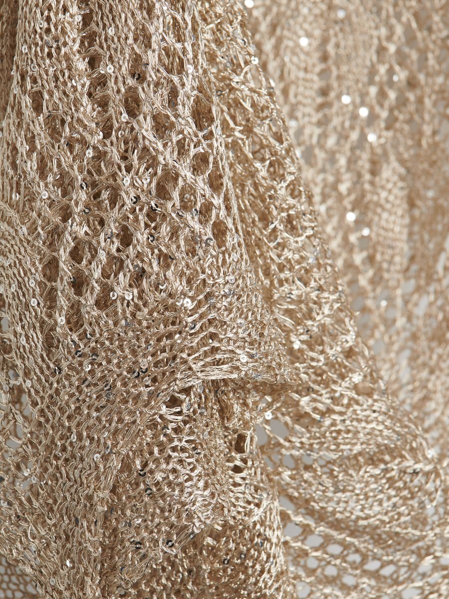 Cache-maillot de plage long avec sequins. - Doré - RESERVED - 7