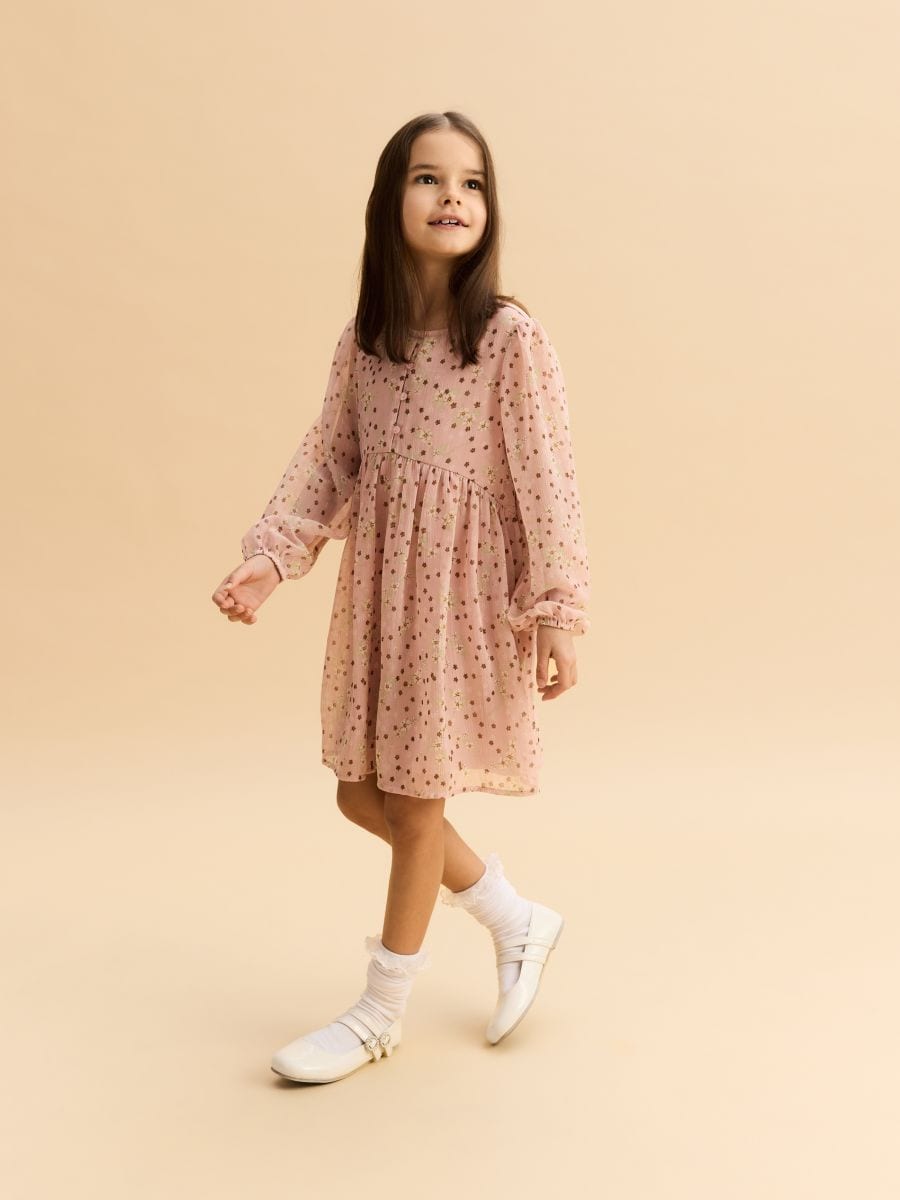 Gemustertes Kleid - staubrosa - RESERVED - 2