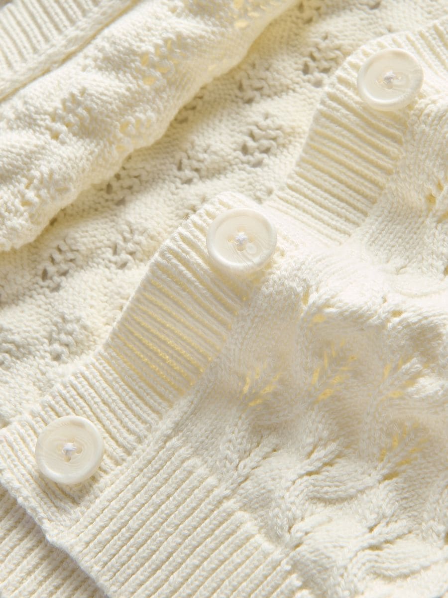 Strickjacke mit Lochmuster - creme - RESERVED - 6