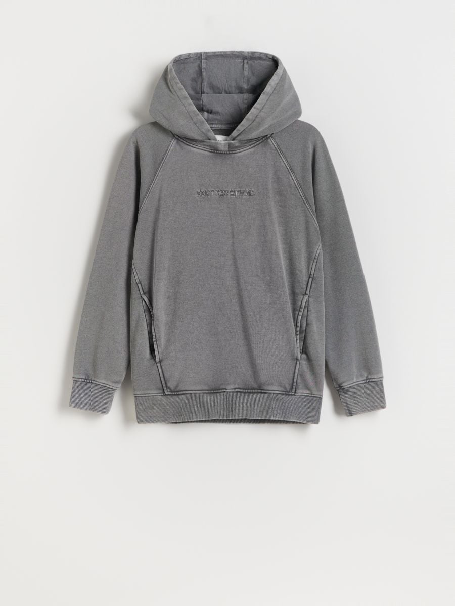 Oversized hoody - DONKERGRIJS - RESERVED