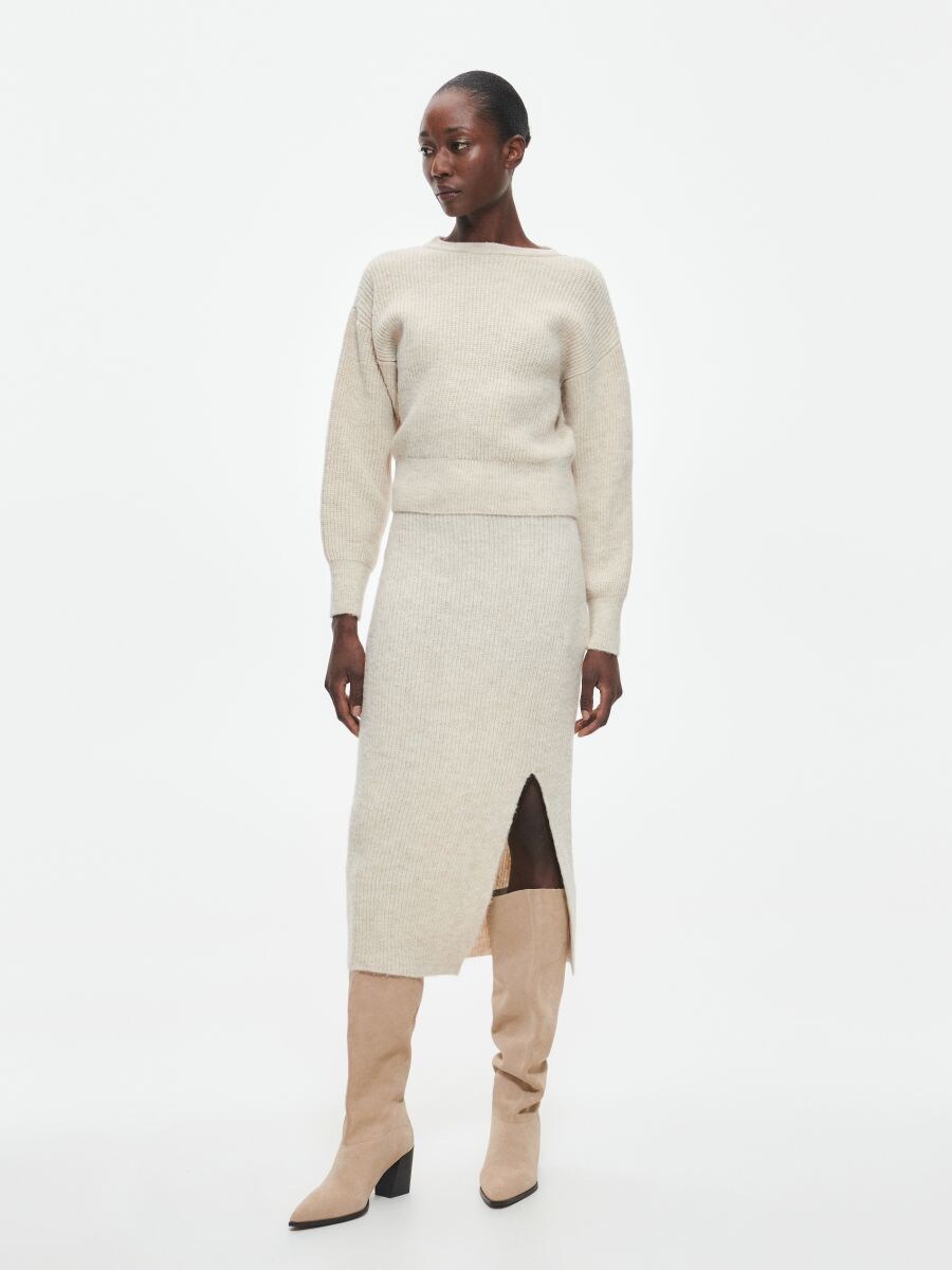 Jersey skirt - beige - RESERVED - 2