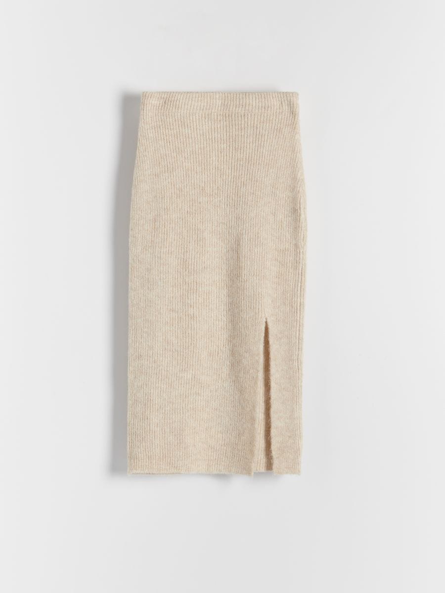 Jersey skirt - beige - RESERVED - 4