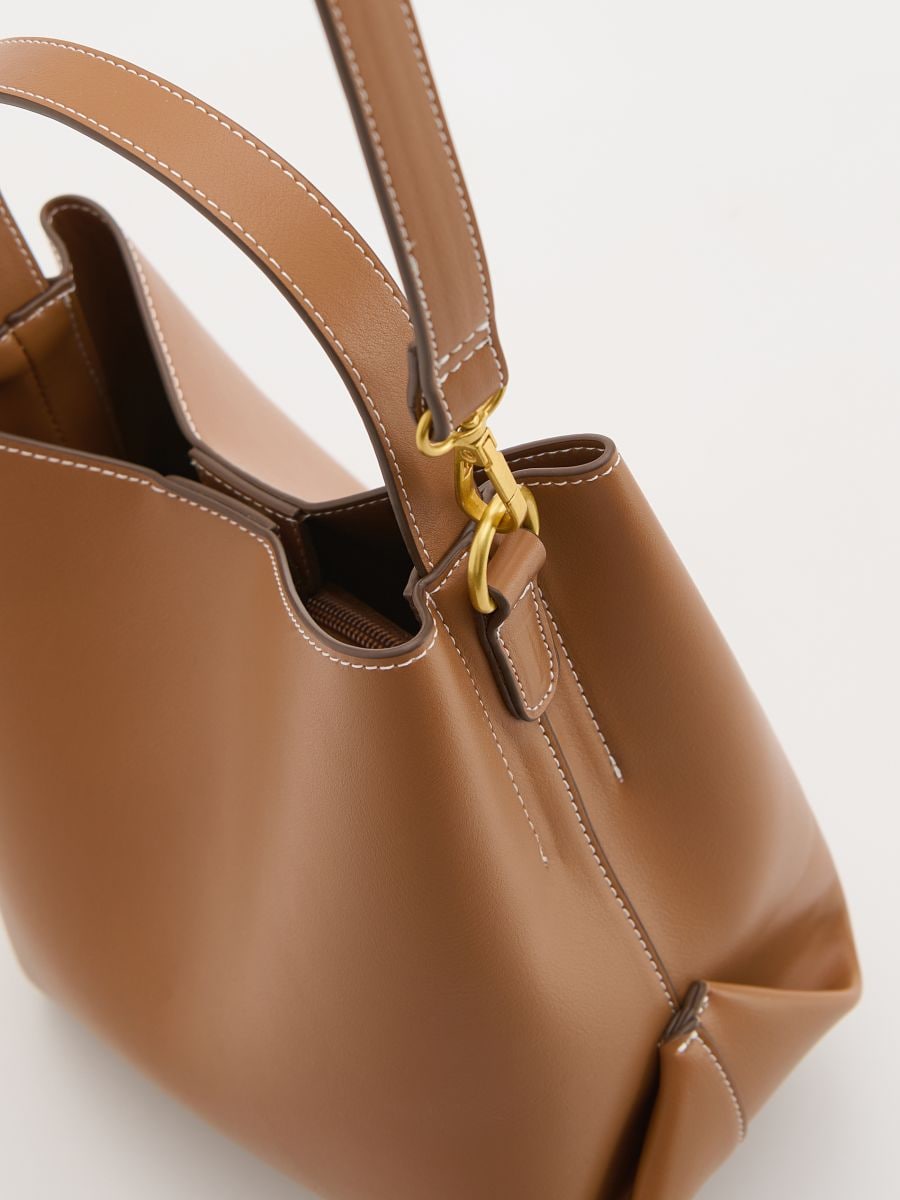 Bucket bag with strap - golden brown - RESERVED - 3