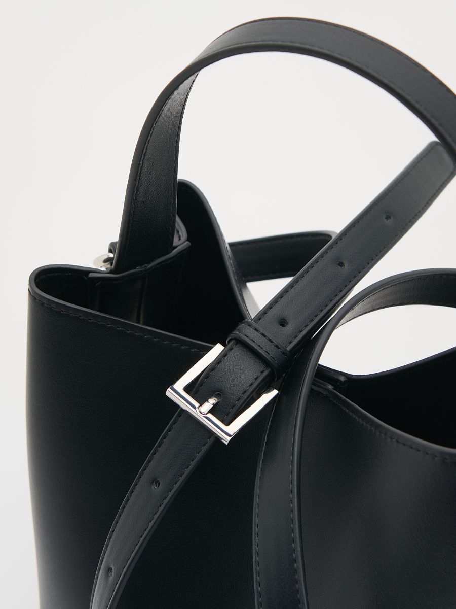 Bucket bag with strap - black - RESERVED - 3