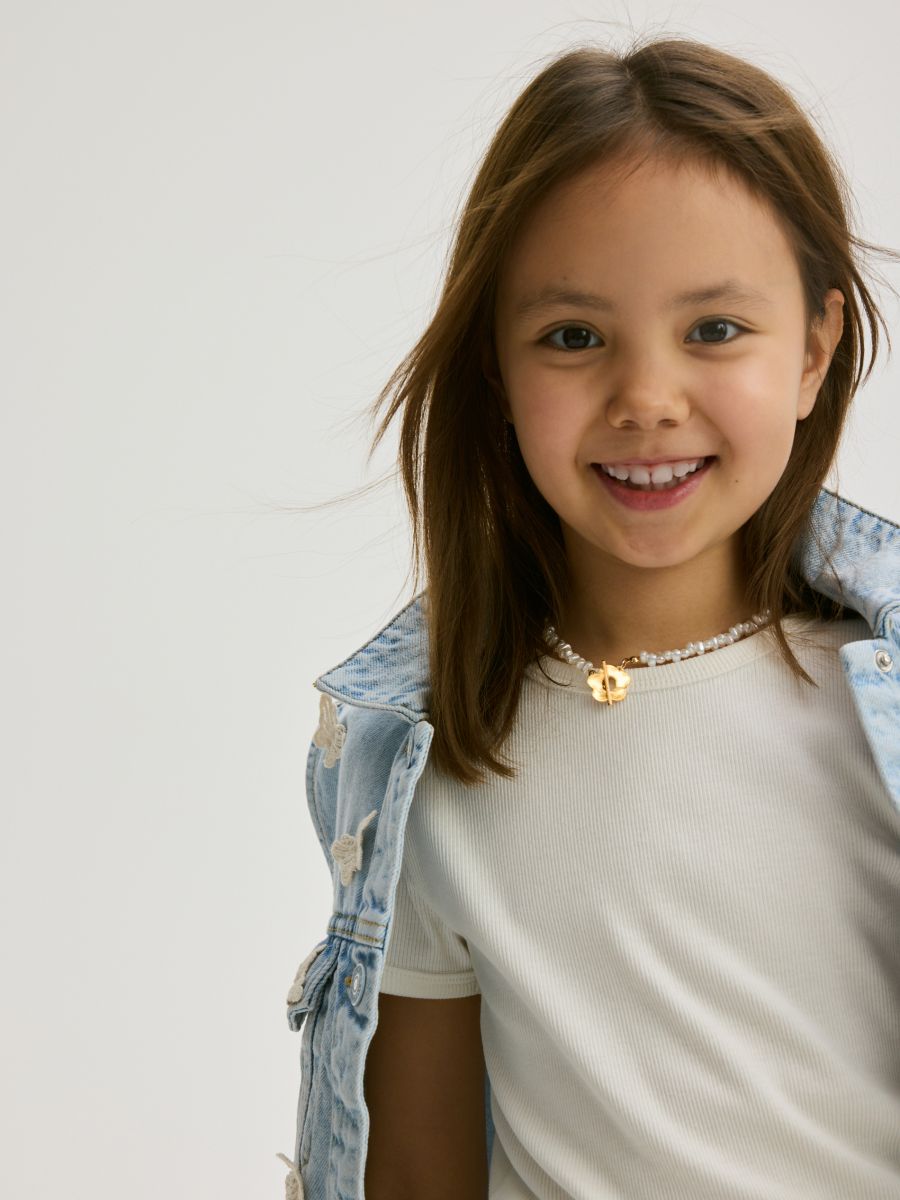 Short sleeve jumper - cream - RESERVED - 2