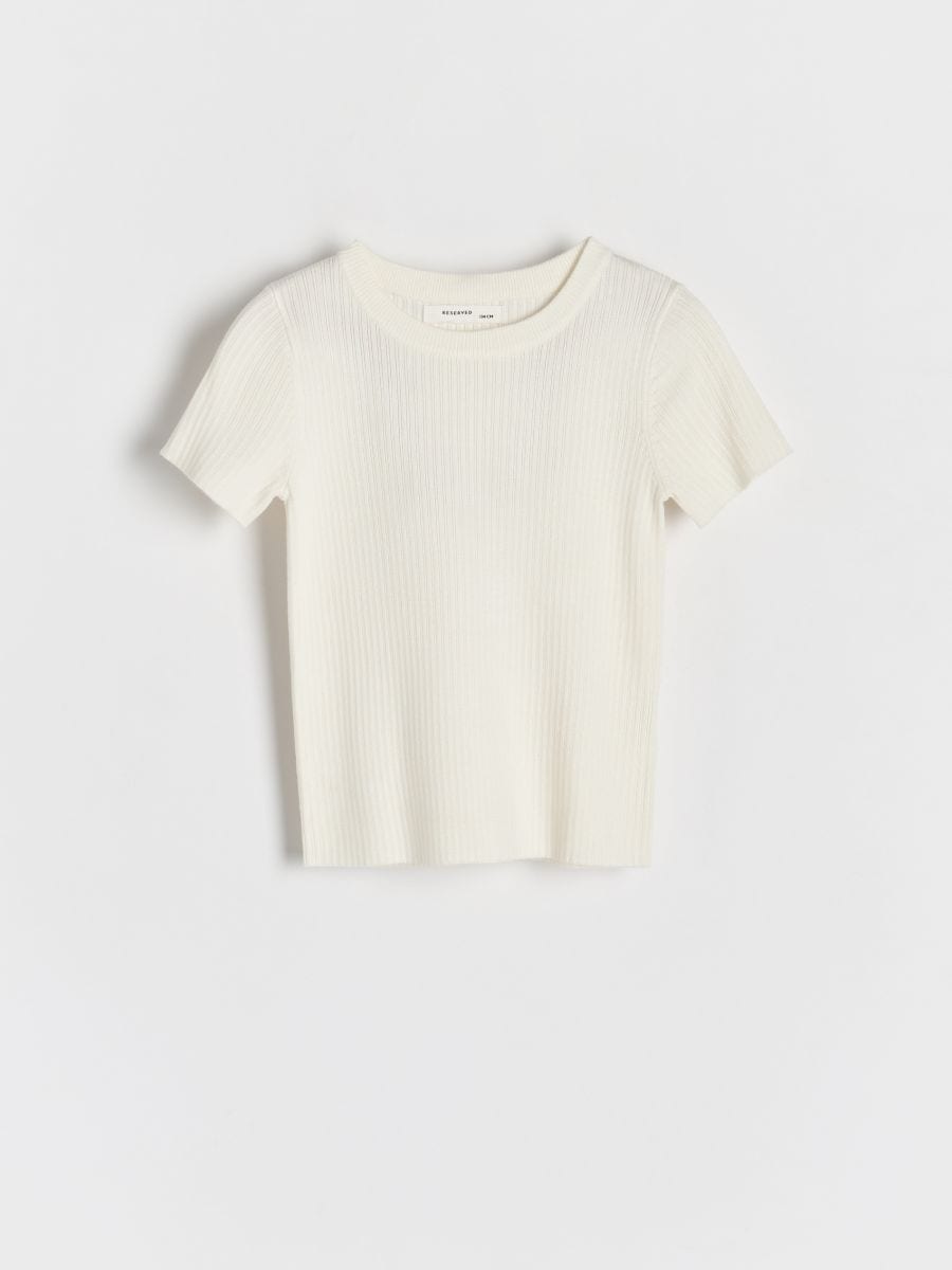 Short sleeve jumper - cream - RESERVED - 3