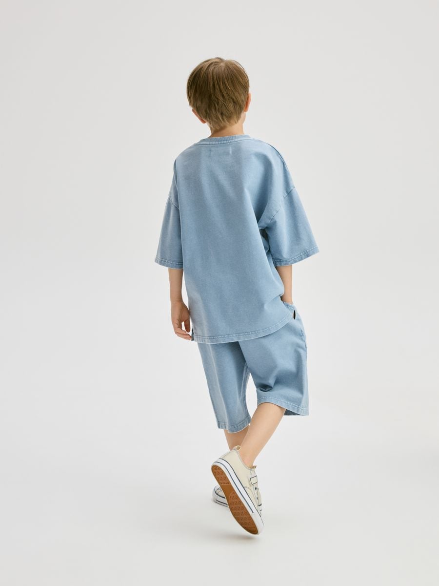 Cotton set with shorts - pale blue - RESERVED - 4