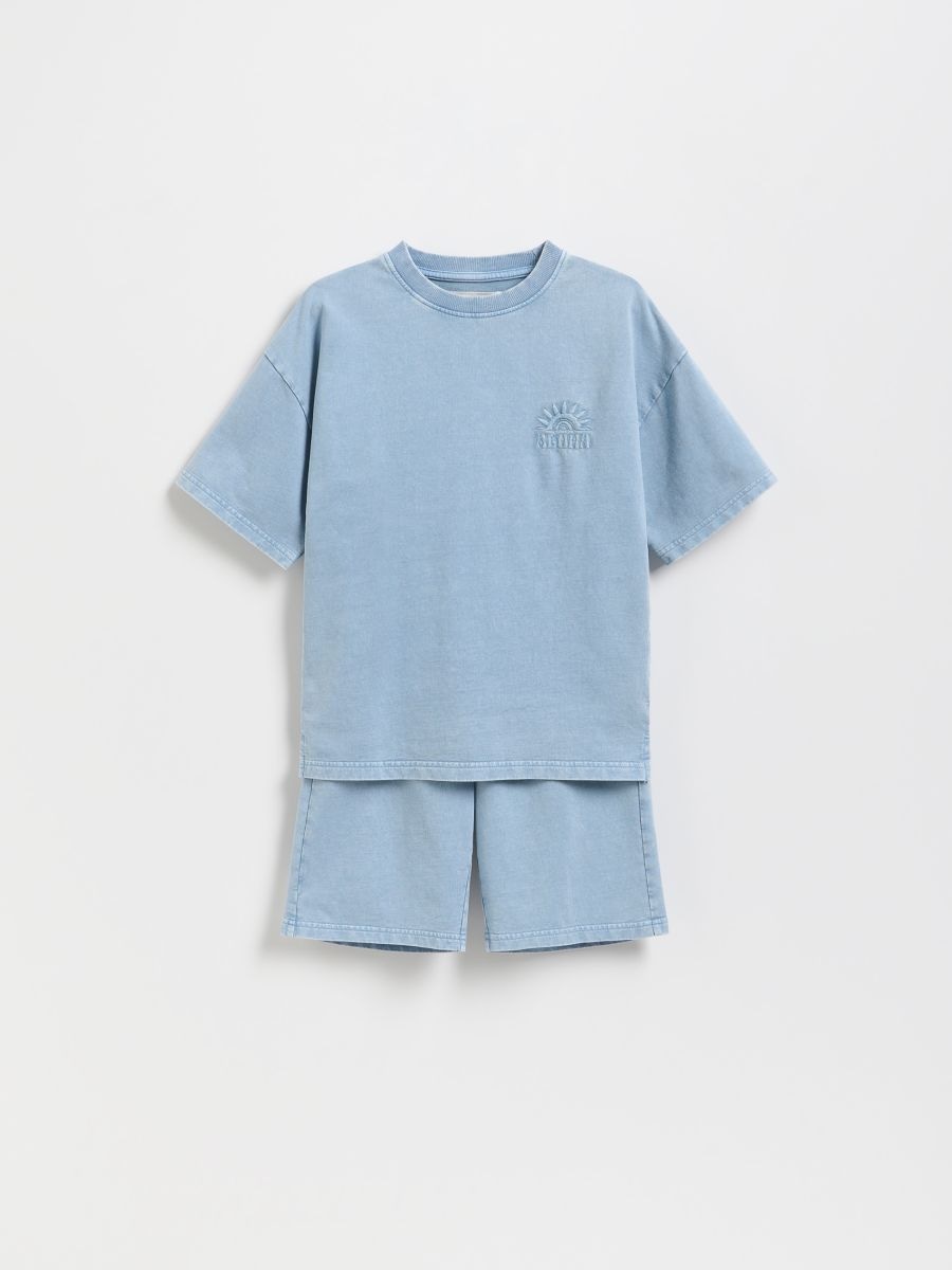 Cotton set with shorts - pale blue - RESERVED - 2