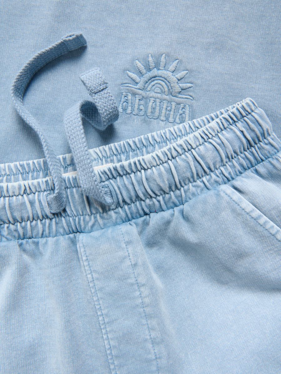 Cotton set with shorts - pale blue - RESERVED - 3