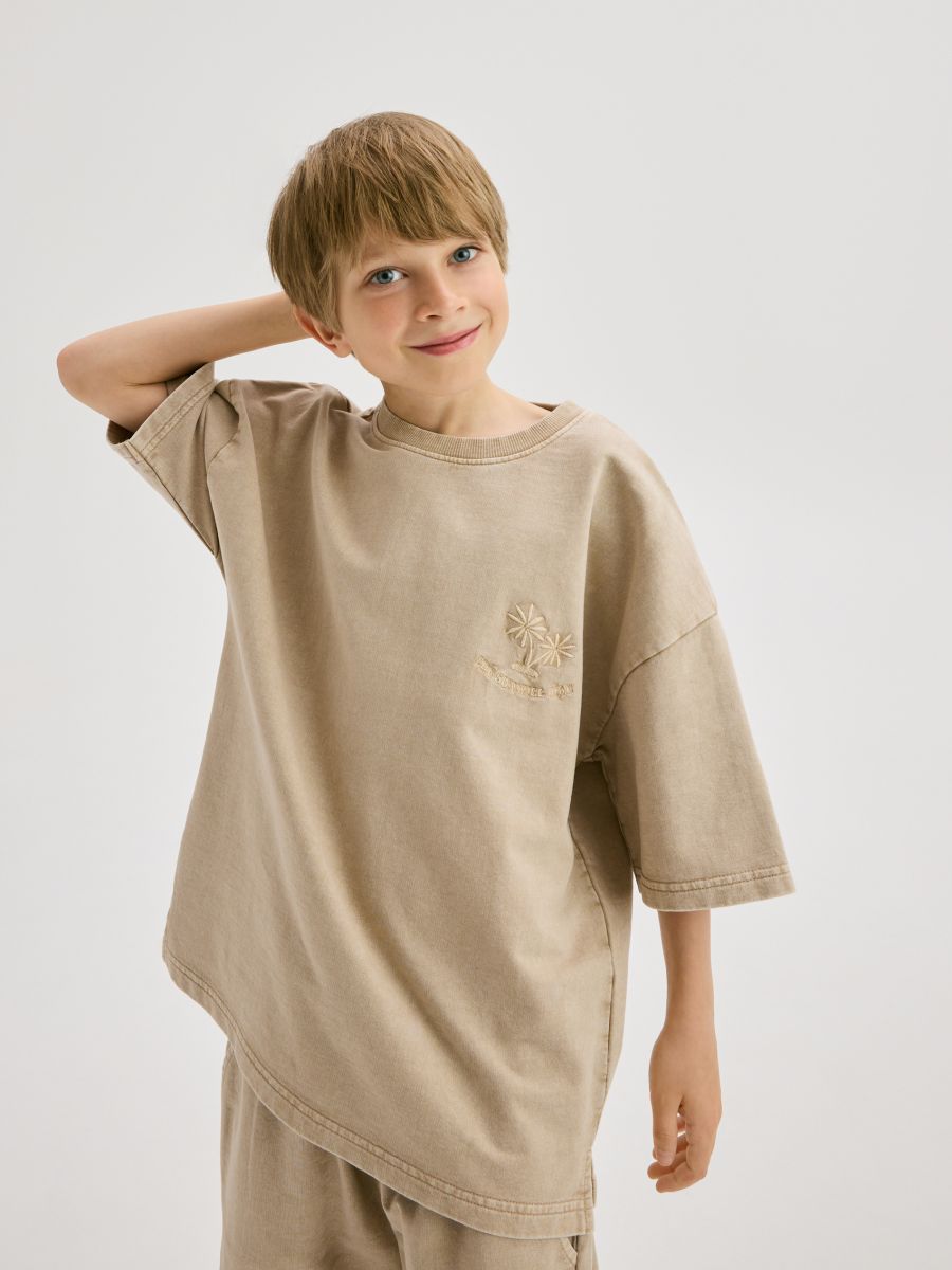 Cotton set with shorts - beige - RESERVED - 4