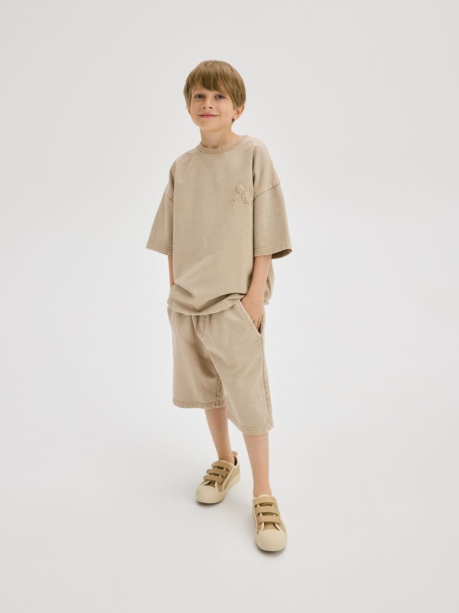 Cotton set with shorts - beige - RESERVED - 5