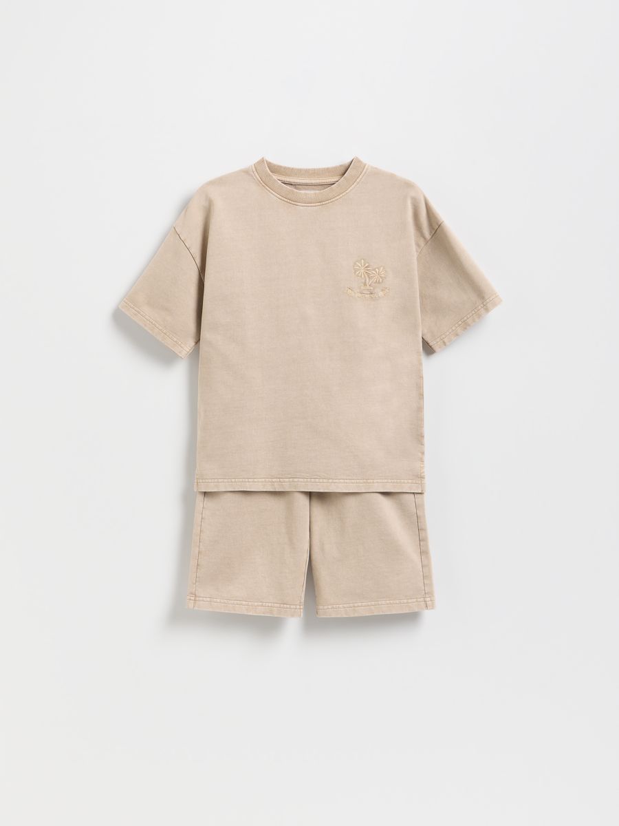 Cotton set with shorts - beige - RESERVED - 2