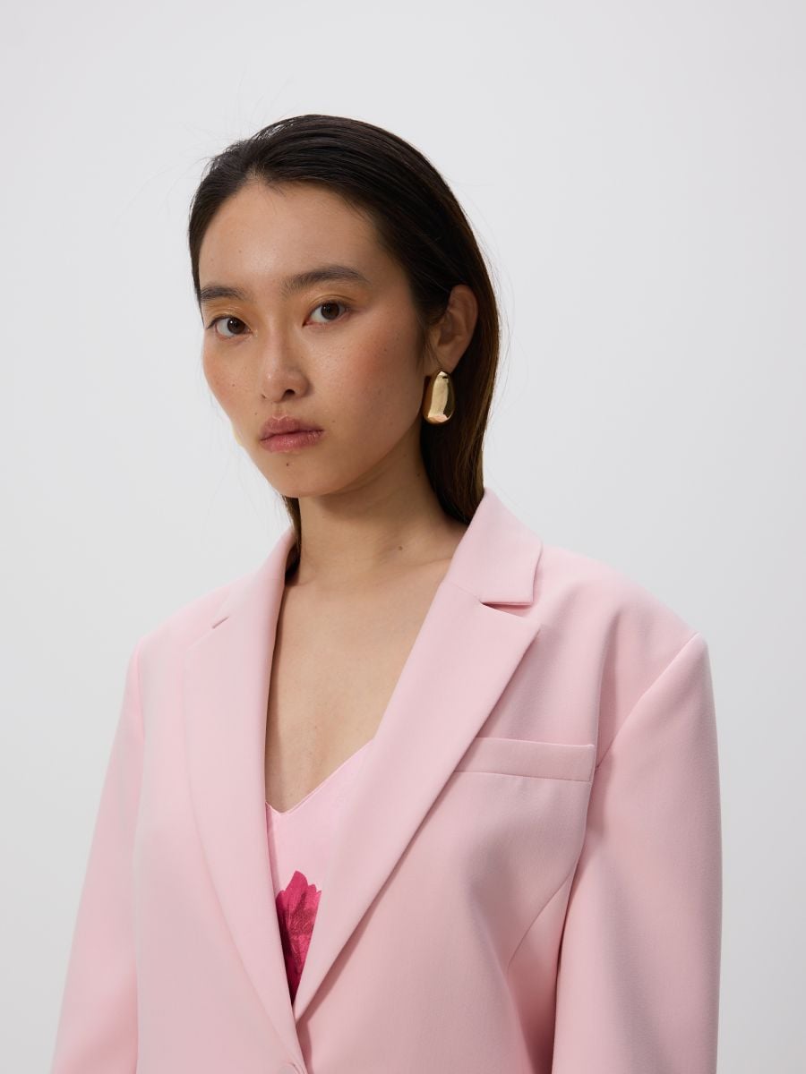 Blazer with decorative rose - pastel pink - RESERVED - 4