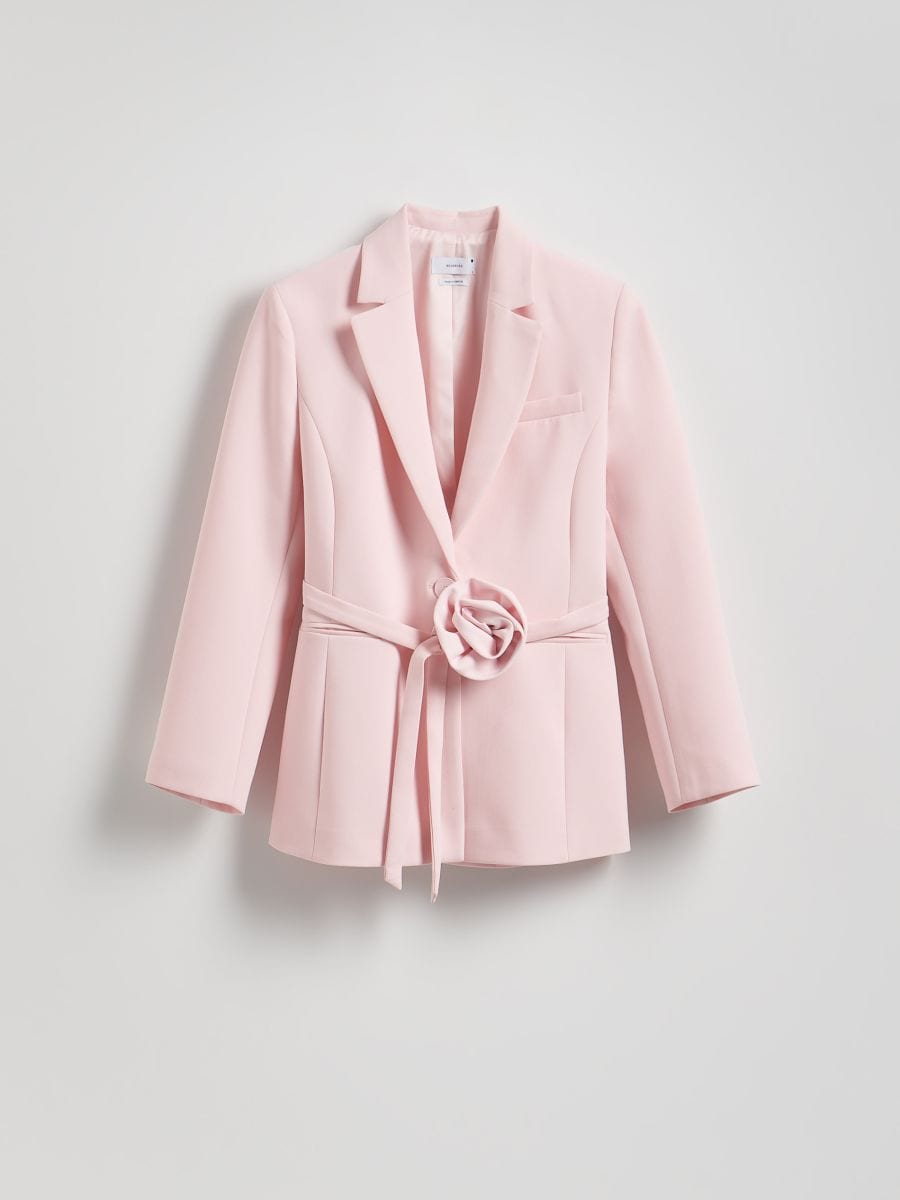 Blazer with decorative rose - pastel pink - RESERVED - 8