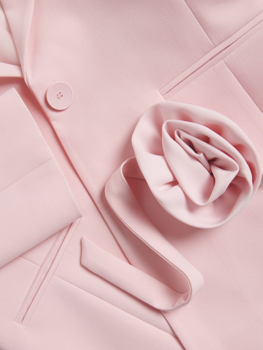 Blazer with decorative rose - pastel pink - RESERVED - 9