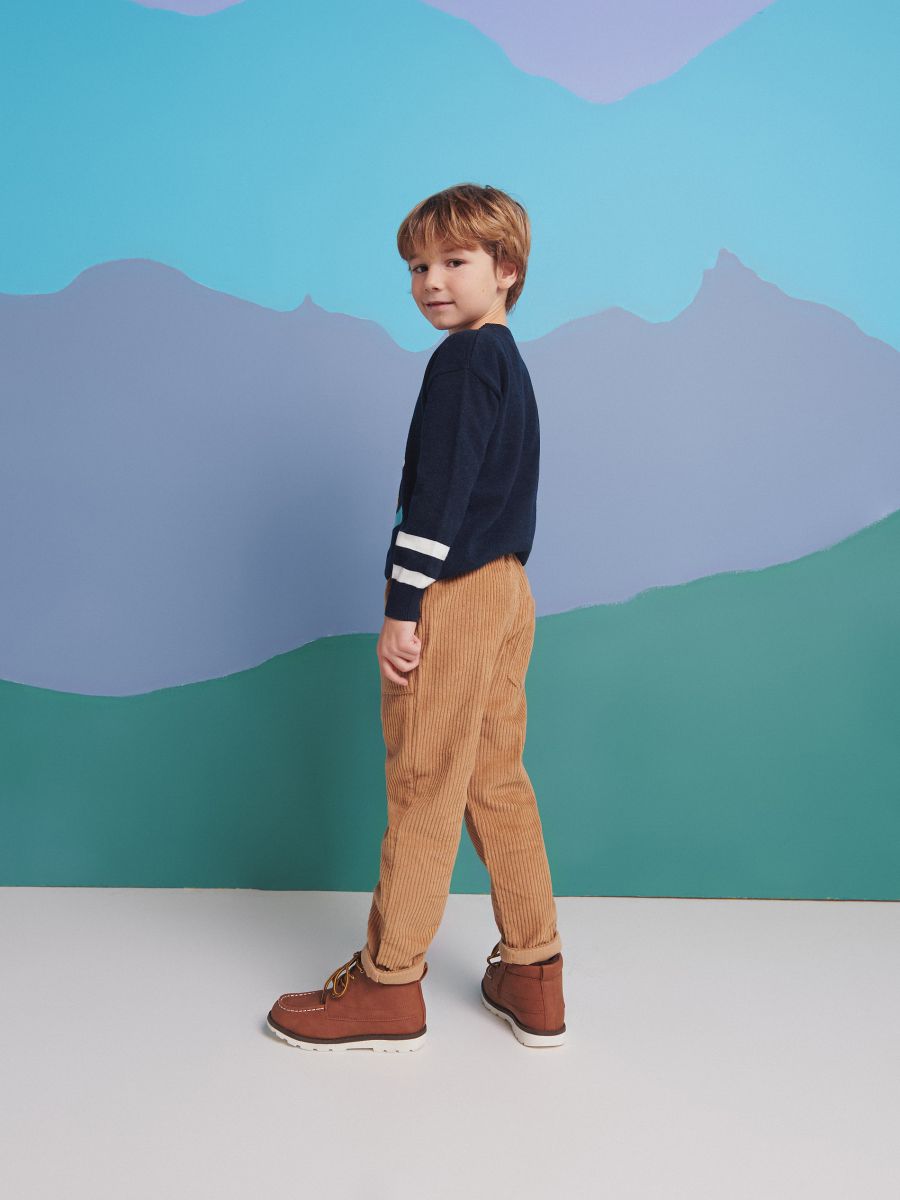 Corduroy carrot trousers - beige - RESERVED - 4