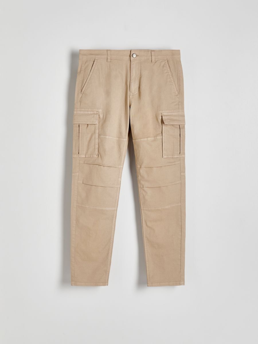 Elastic Waist Zip Detail Multi Pocket Straight Fit Cargo Trousers |  boohooMAN USA