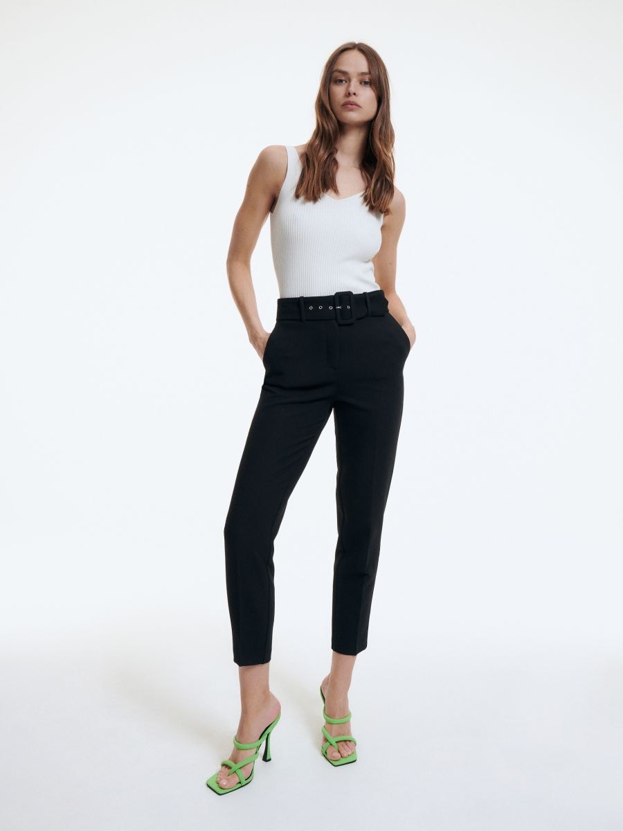 Trousers with belt - black - RESERVED - 4
