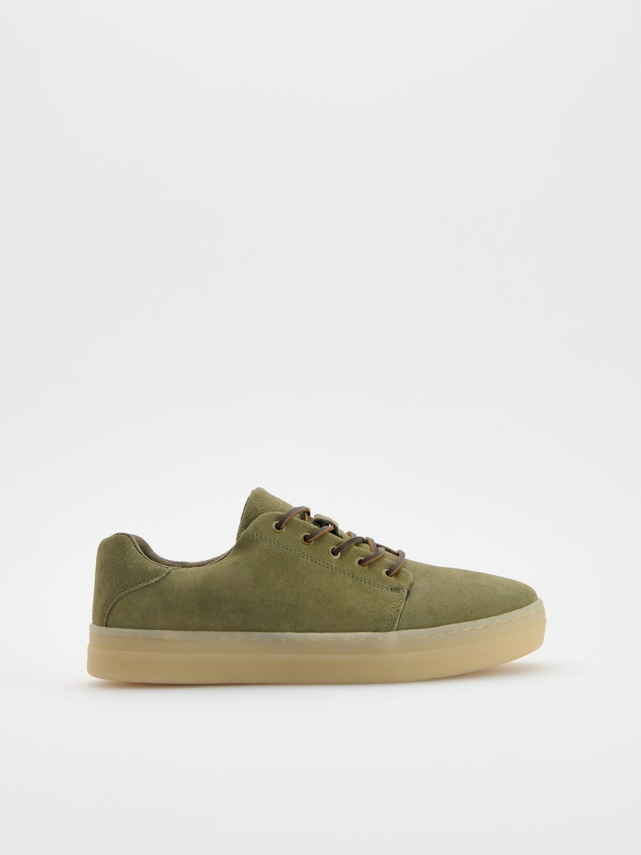 Zamszowe sneakersy - jasny zielony - RESERVED