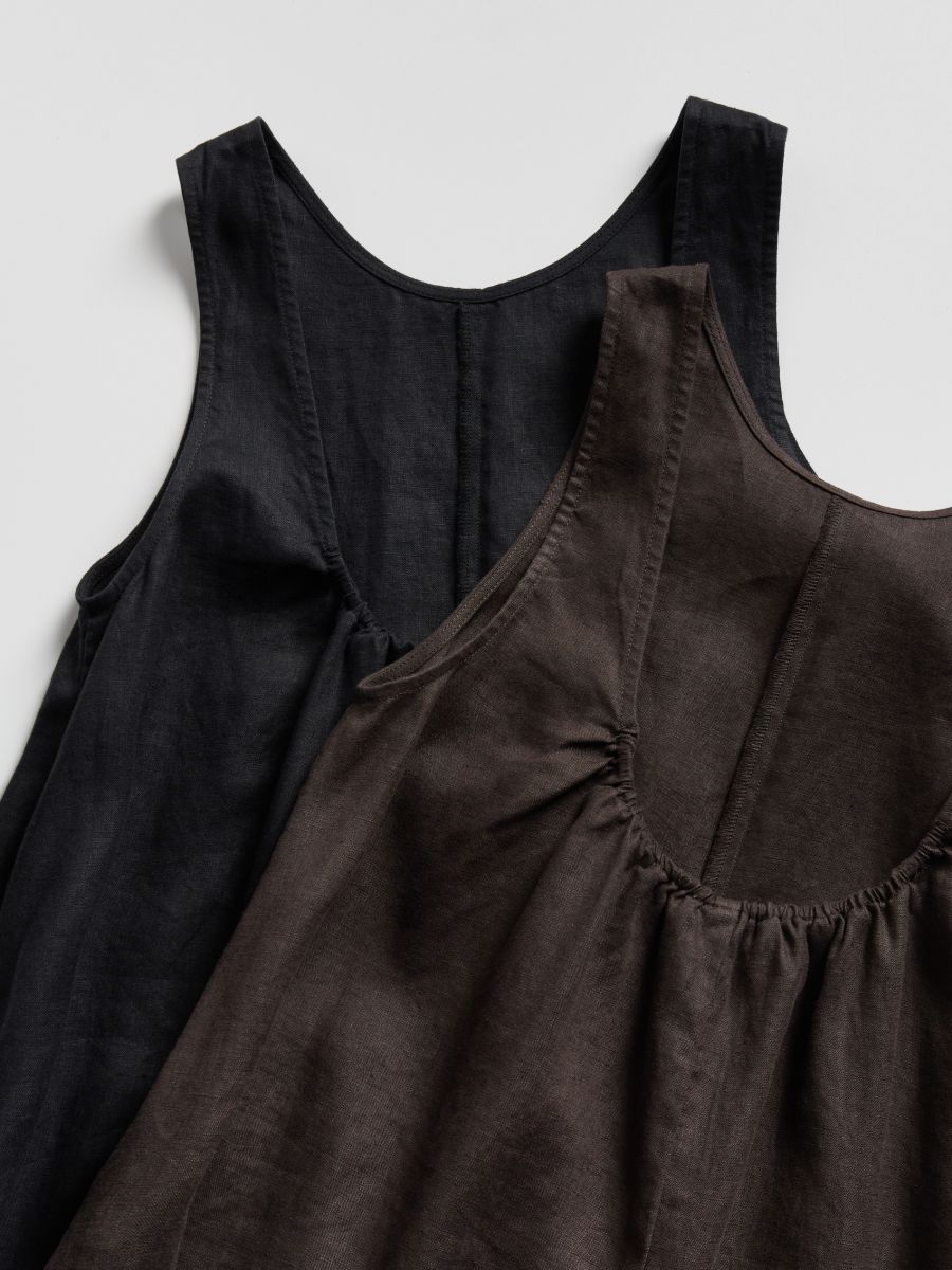 Linen jumpsuit - dark brown - RESERVED - 6