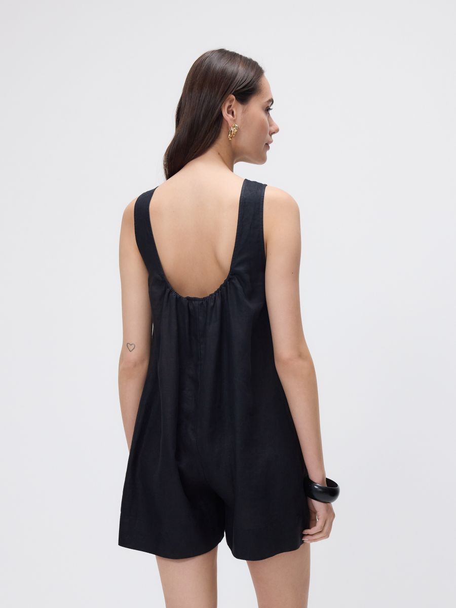 Linen jumpsuit - black - RESERVED - 2