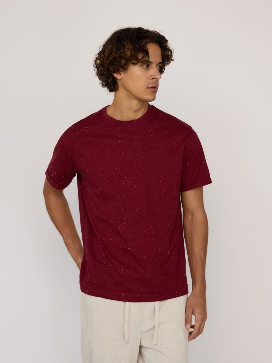 Comfort fit T-shirt - brown - RESERVED