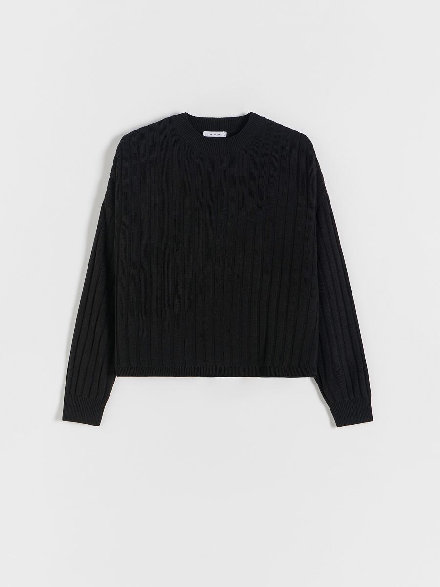 Pull en maille côtelée - Noir - RESERVED - 4