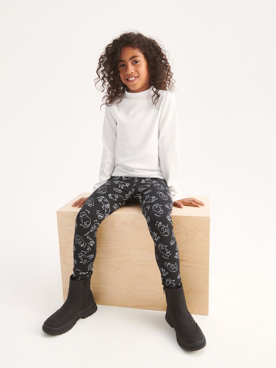 Cat pattern leggings - black - RESERVED - 2