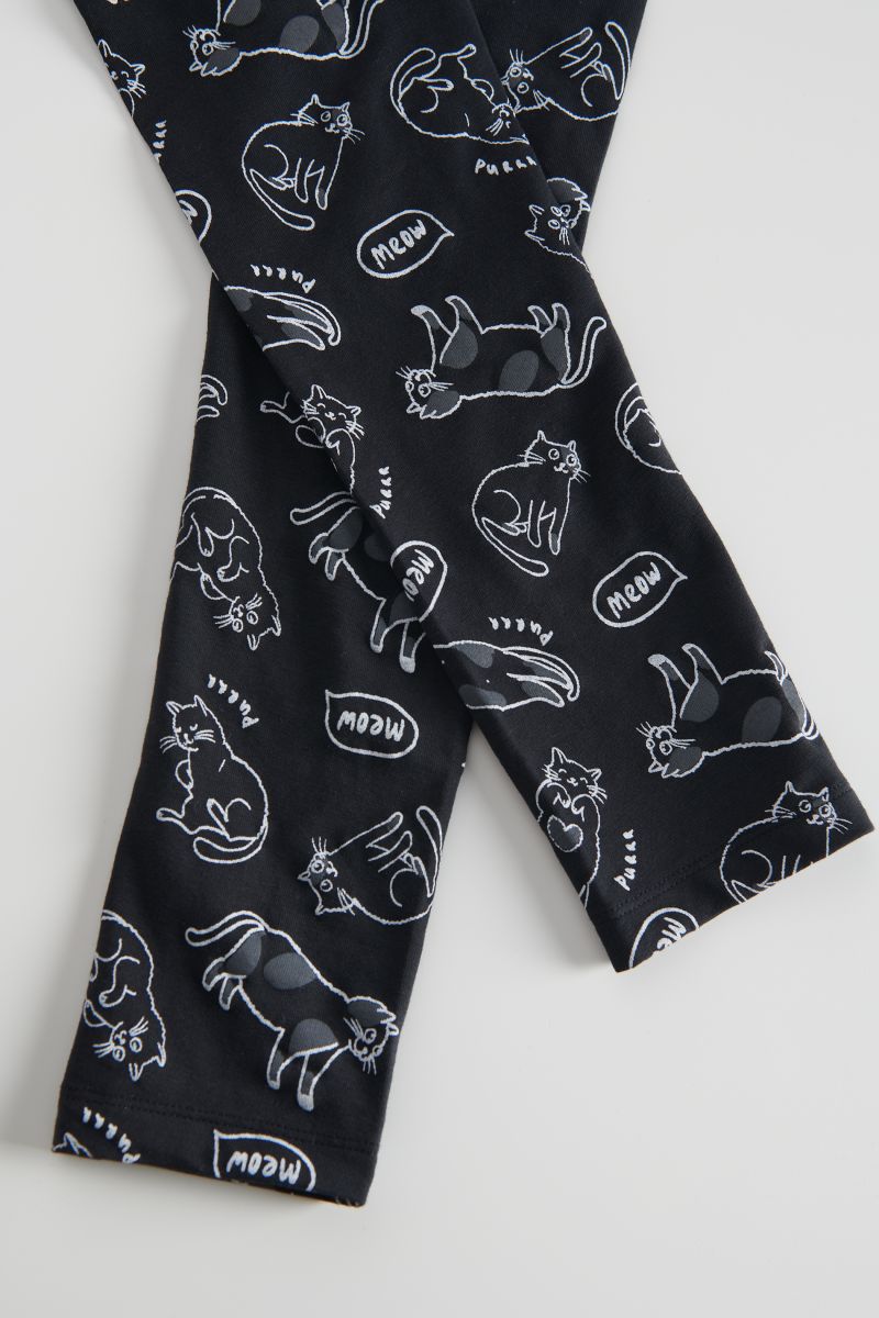 Cat pattern leggings - black - RESERVED - 6