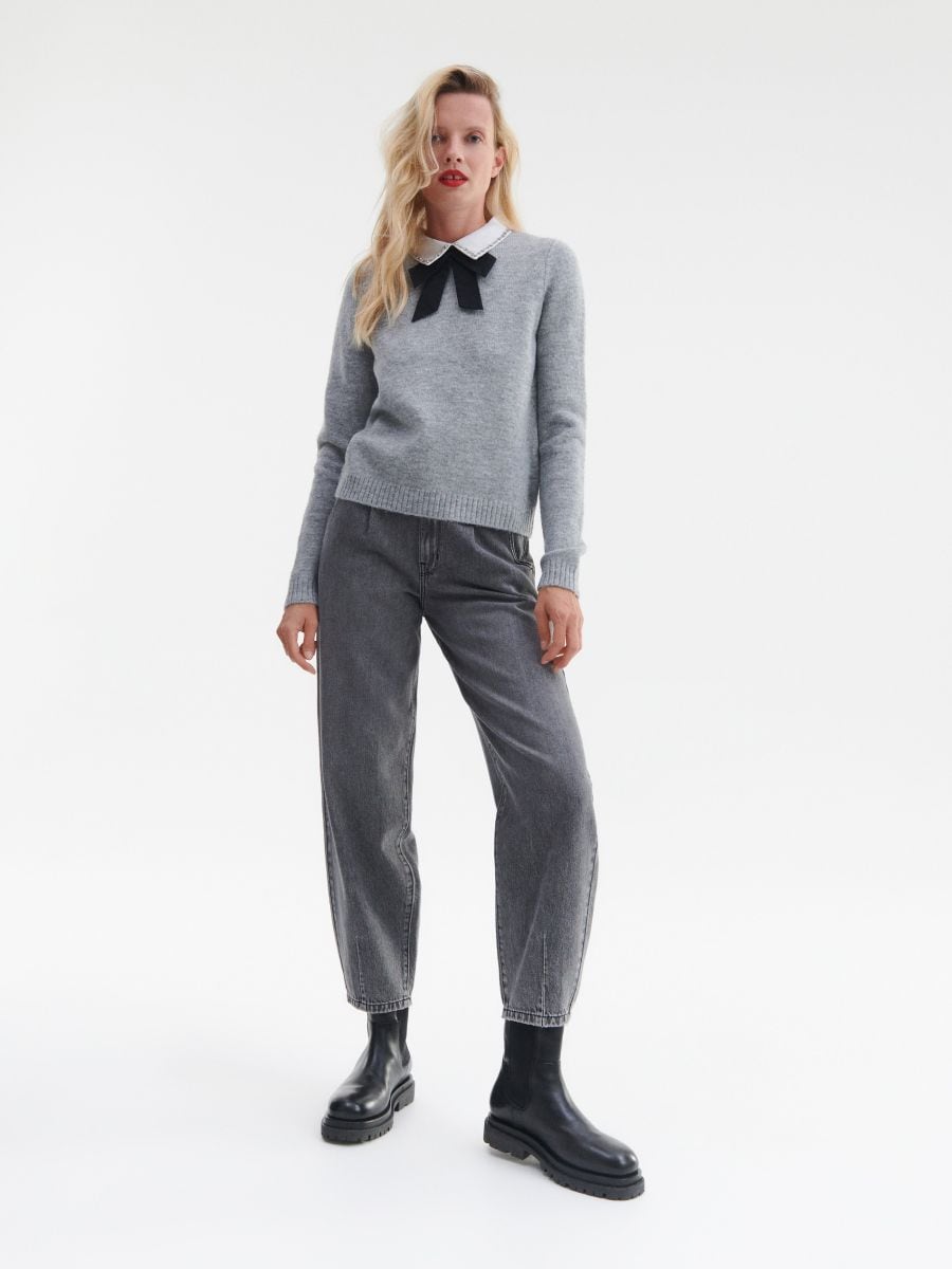 Jumper with collar - light grey - RESERVED - 2