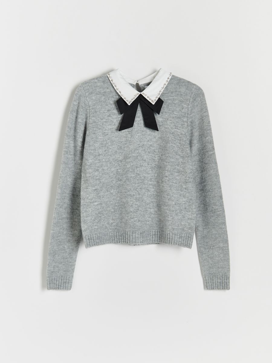 Jumper with collar - light grey - RESERVED - 3