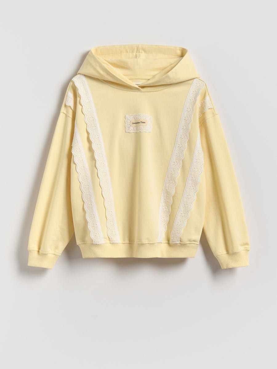 Sweater met borduursel - LICHTGEEL - RESERVED