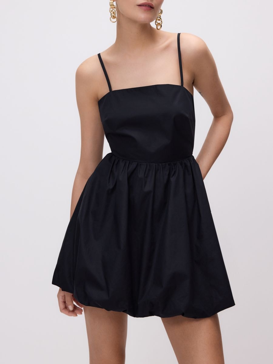 Baumwollkleid - schwarz - RESERVED - 4