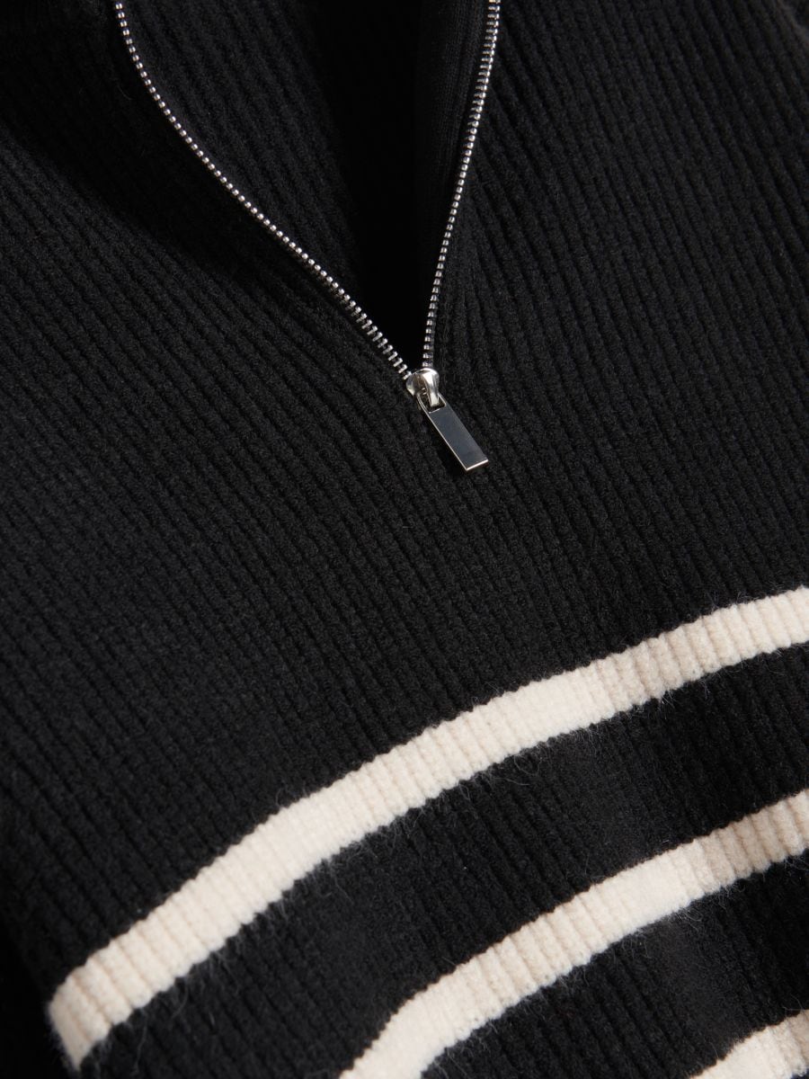 Pull oversize rayé - Noir - RESERVED - 5