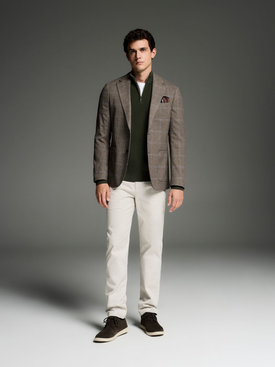 Chino slim cotton rich trousers - light grey - RESERVED