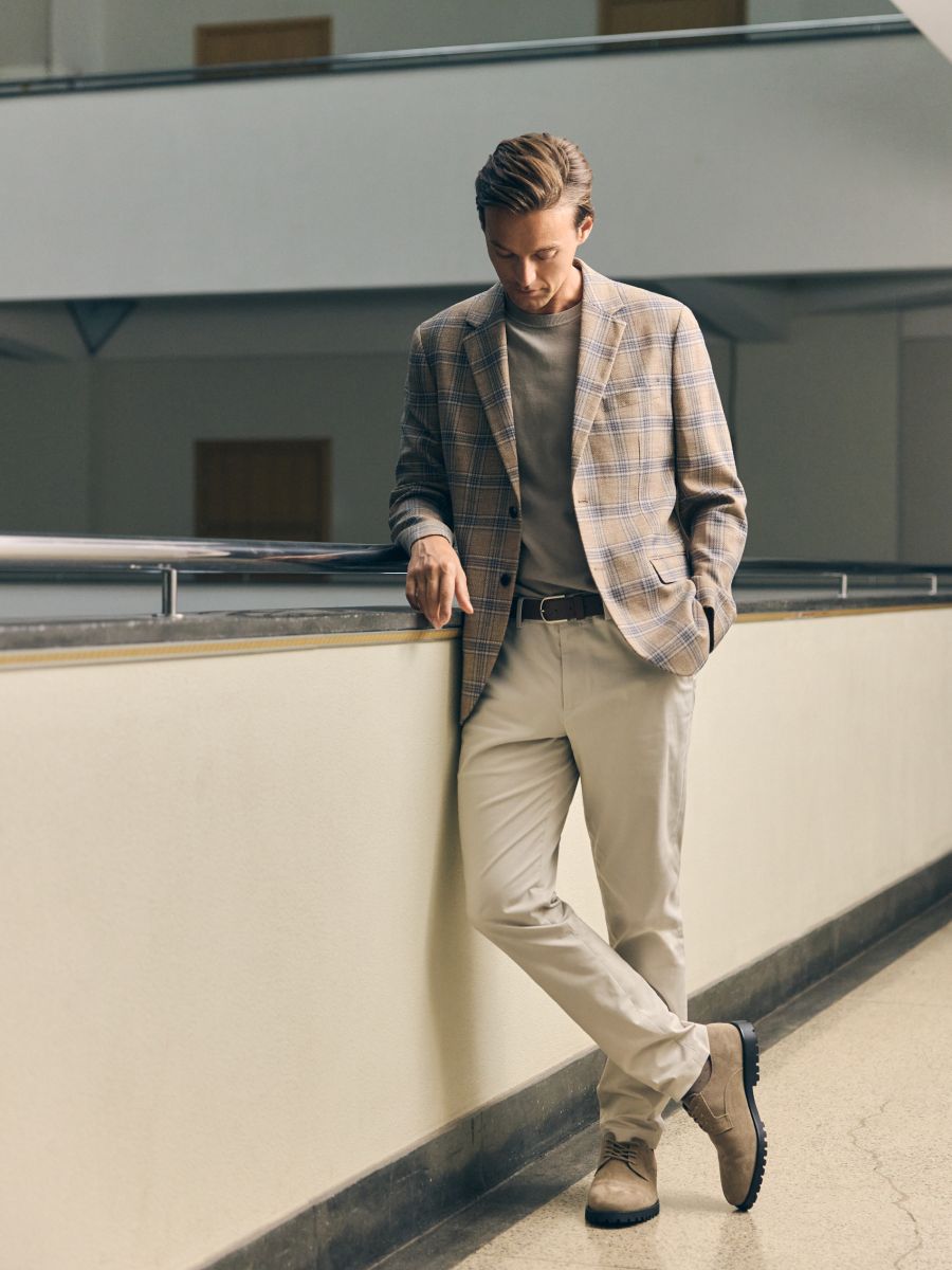Chino slim cotton rich trousers - light grey - RESERVED