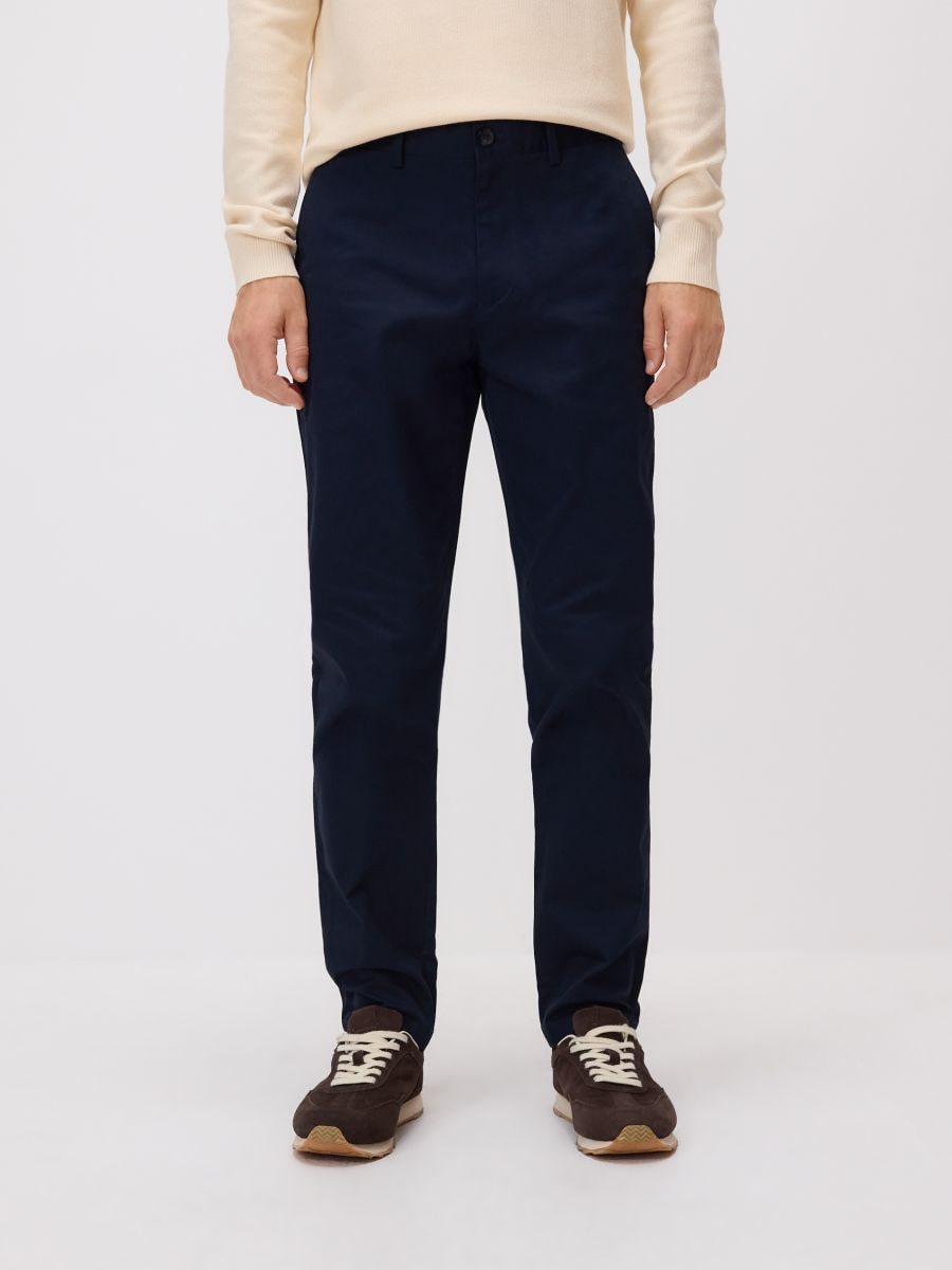 Chino slim cotton rich trousers - navy - RESERVED