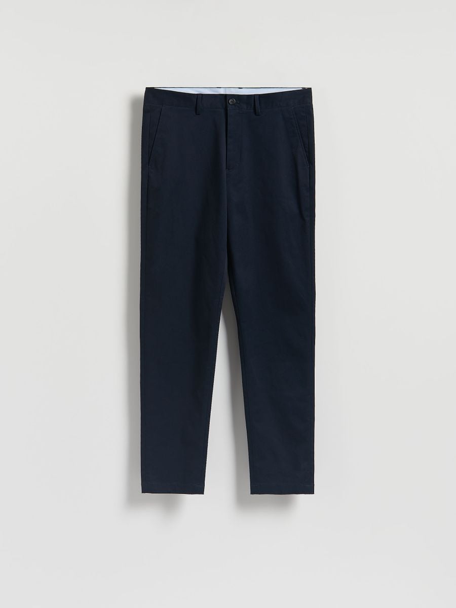 Chino slim cotton rich trousers - navy - RESERVED