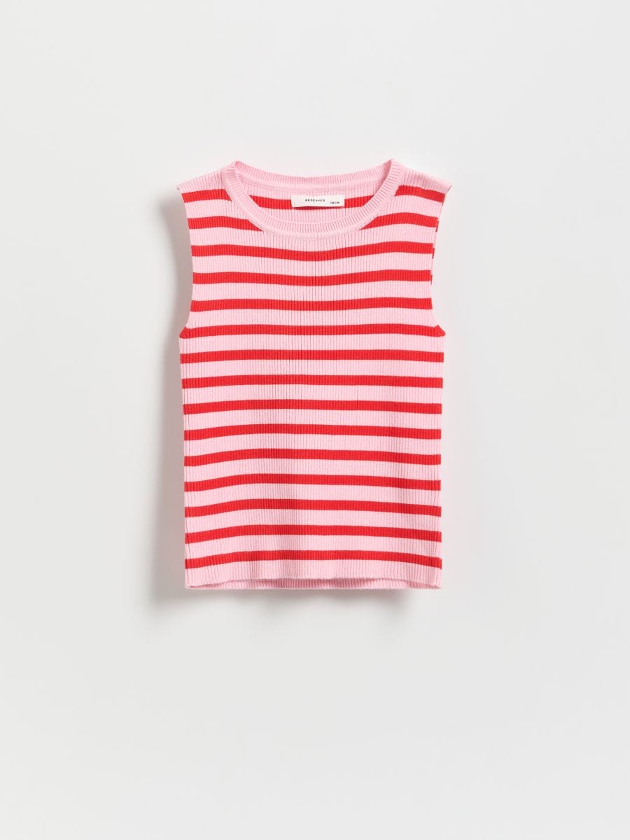 Rebrasti top na pruge - roze - RESERVED - 3