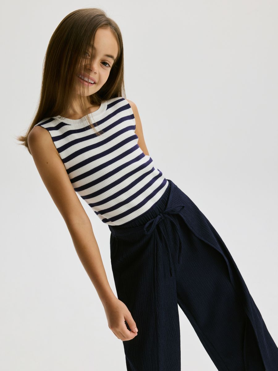 Ribbed striped top - navy - RESERVED - 6