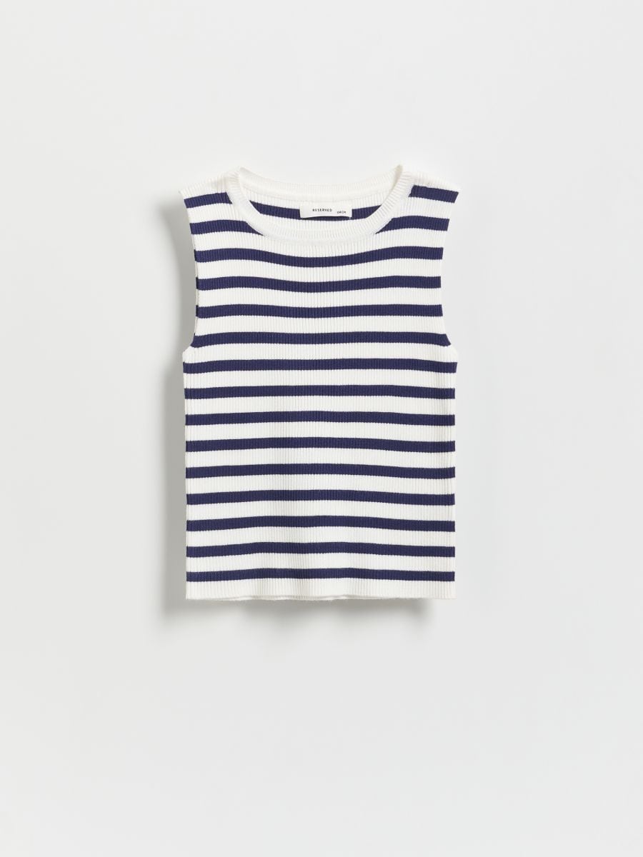 Ribbed striped top - navy - RESERVED - 3