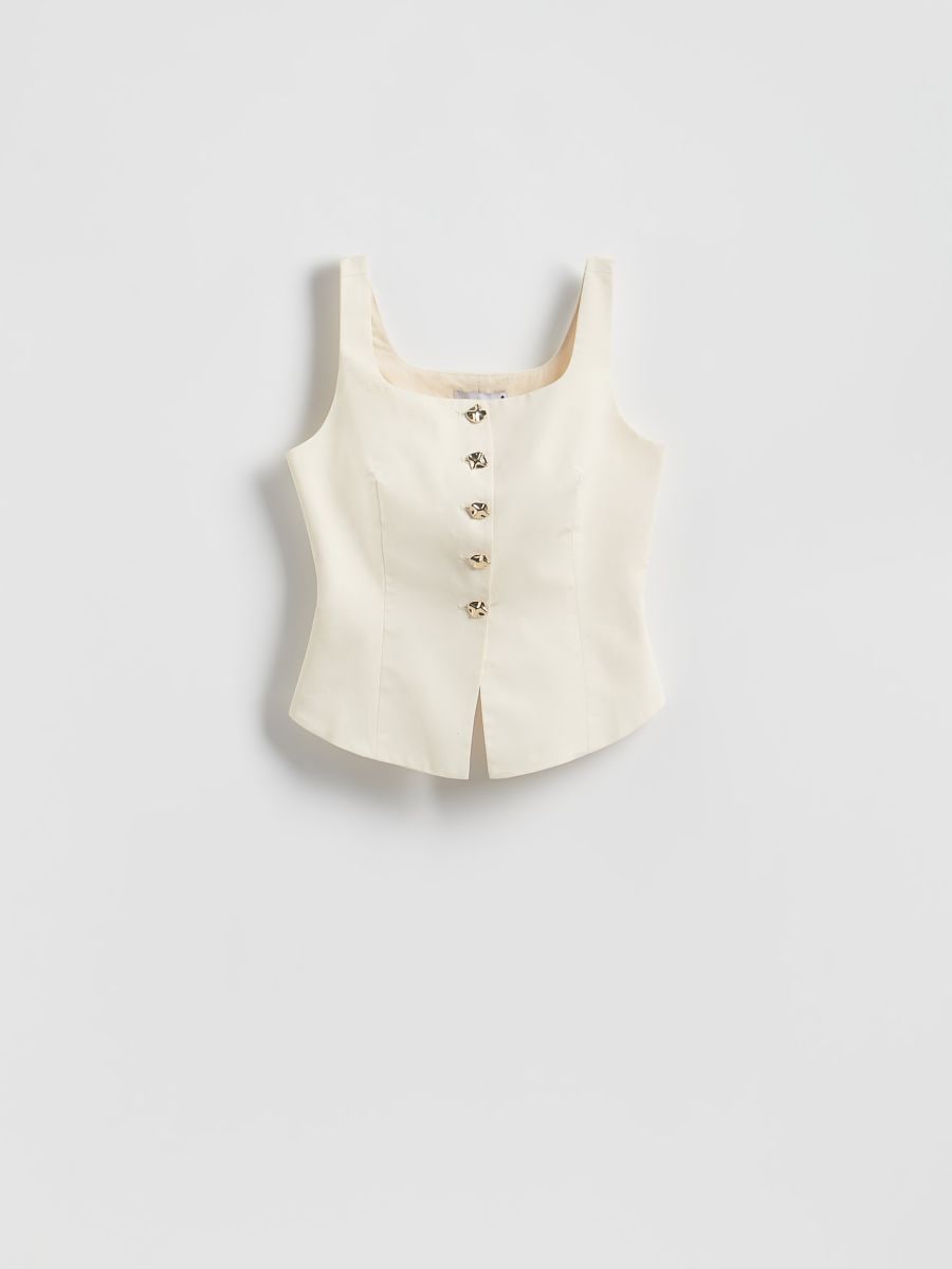 Vest with decorative buttons - nude - RESERVED - 5