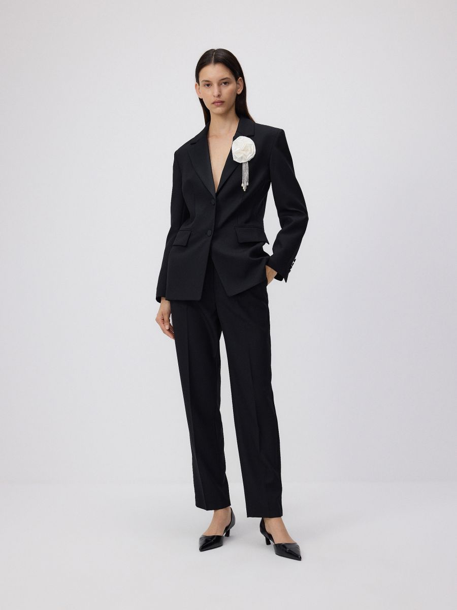 Blazer i uldblanding - sort - RESERVED - 3