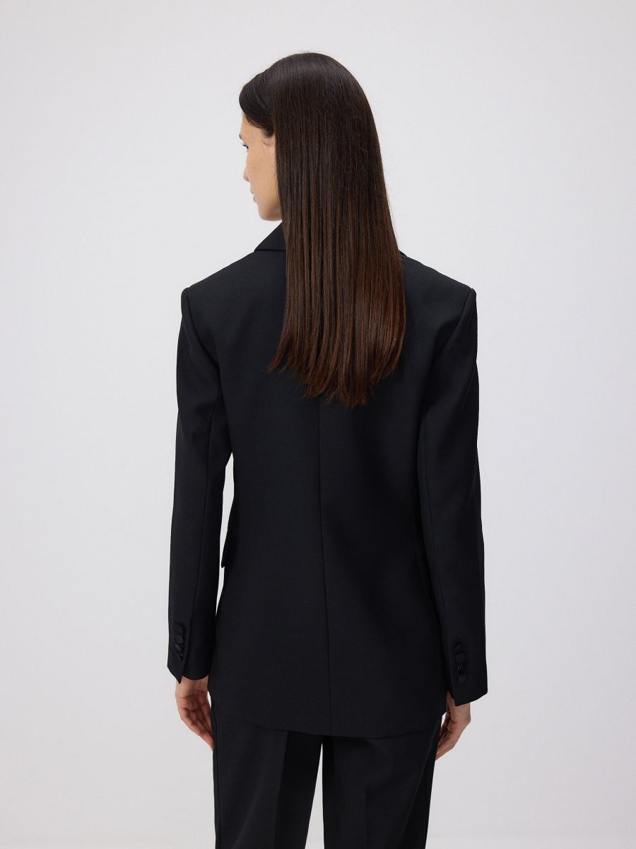 Blazer i uldblanding - sort - RESERVED - 5